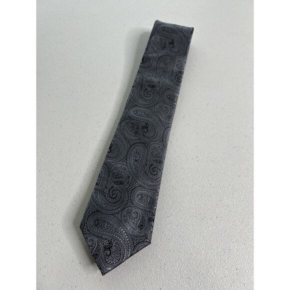 Michael Kors Gray Classic Paisley Pattern Tie NWOT - Picture 3 of 6